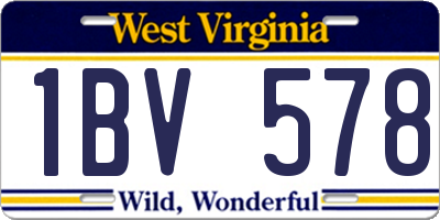 WV license plate 1BV578