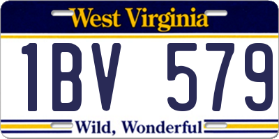 WV license plate 1BV579