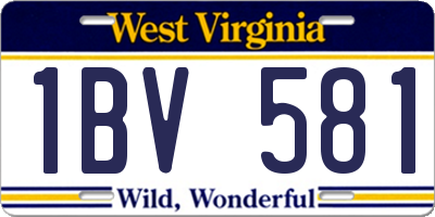 WV license plate 1BV581