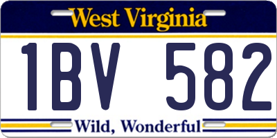 WV license plate 1BV582