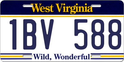 WV license plate 1BV588