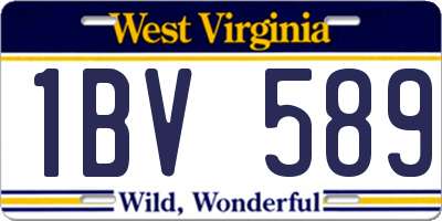 WV license plate 1BV589
