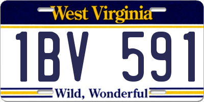 WV license plate 1BV591
