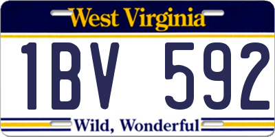 WV license plate 1BV592