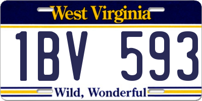 WV license plate 1BV593