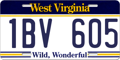 WV license plate 1BV605