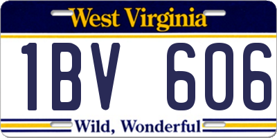 WV license plate 1BV606