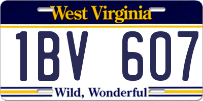 WV license plate 1BV607