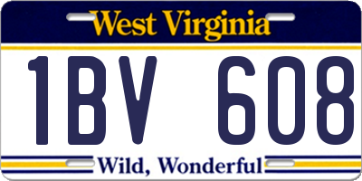 WV license plate 1BV608