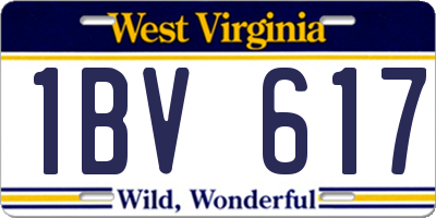 WV license plate 1BV617