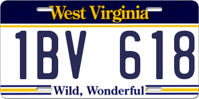 WV license plate 1BV618