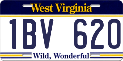 WV license plate 1BV620