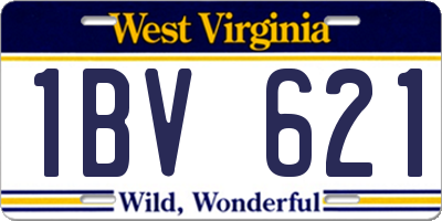 WV license plate 1BV621