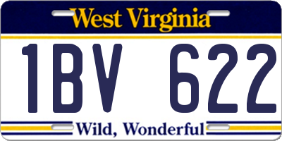 WV license plate 1BV622