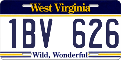 WV license plate 1BV626