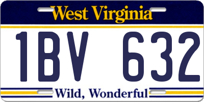 WV license plate 1BV632