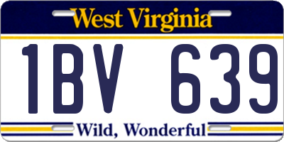 WV license plate 1BV639