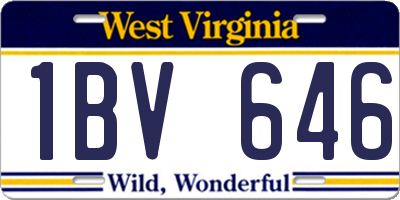 WV license plate 1BV646