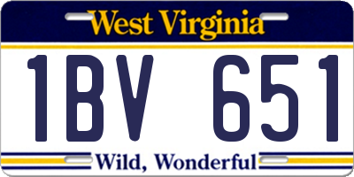 WV license plate 1BV651