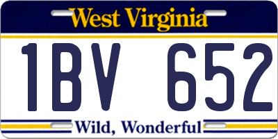 WV license plate 1BV652
