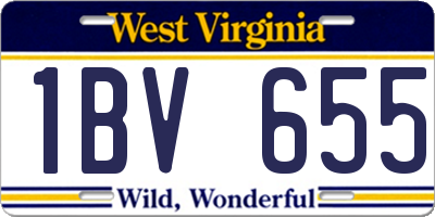 WV license plate 1BV655