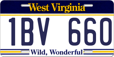 WV license plate 1BV660