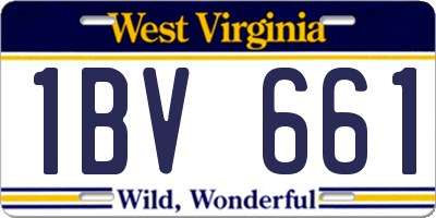 WV license plate 1BV661