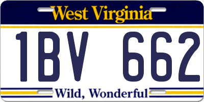 WV license plate 1BV662