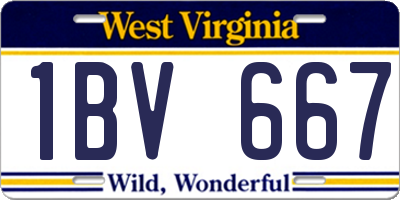 WV license plate 1BV667