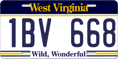 WV license plate 1BV668