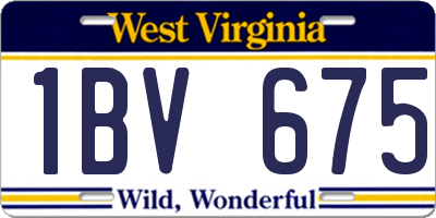 WV license plate 1BV675