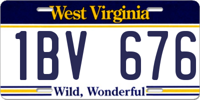 WV license plate 1BV676