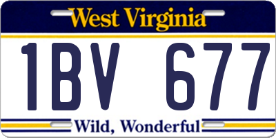 WV license plate 1BV677