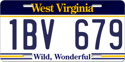 WV license plate 1BV679