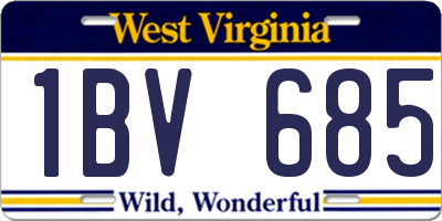 WV license plate 1BV685