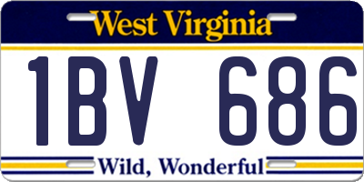 WV license plate 1BV686