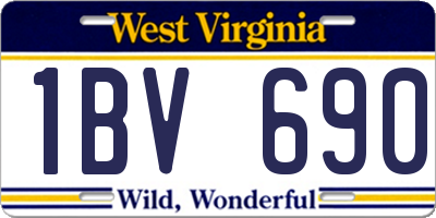 WV license plate 1BV690