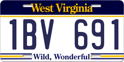 WV license plate 1BV691