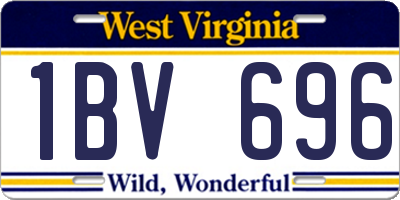 WV license plate 1BV696