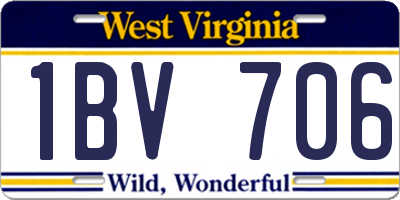 WV license plate 1BV706