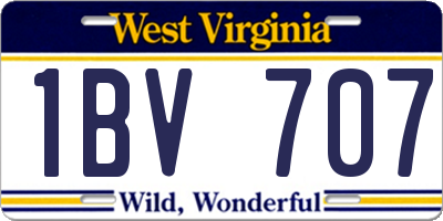 WV license plate 1BV707