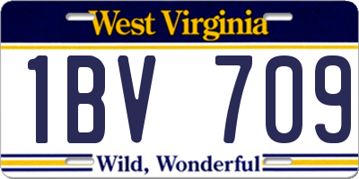 WV license plate 1BV709
