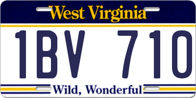 WV license plate 1BV710