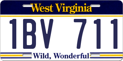 WV license plate 1BV711
