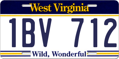WV license plate 1BV712