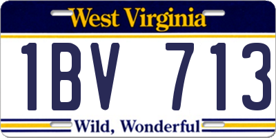 WV license plate 1BV713