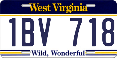 WV license plate 1BV718