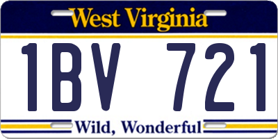 WV license plate 1BV721