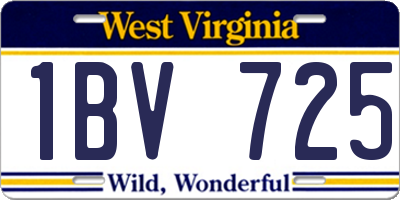 WV license plate 1BV725