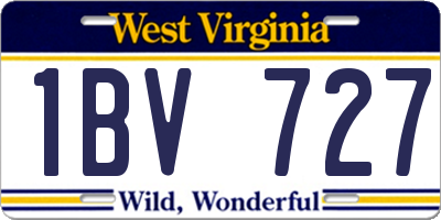 WV license plate 1BV727